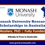 Monash University Research Scholarships in Australia 2024-25